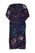 Kaftan, plážový vzor, výstřih do V, krátké rukávy