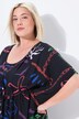 Kaftan, strandmotief, V-hals, korte mouw