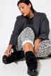 Leren snowboots, nappaleer, imitatiebont, wijdte H