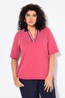 Striped Short Sleeve Polo Collar Tee