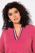 Striped Short Sleeve Polo Collar Tee