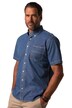 Džínová košile, krátké rukávy, límeček s knoflíky, Modern střih, do 8XL