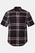 Hemd, Halbarm, Leinenmix, Karo, Stehkragen, Modern Fit, bis 8 XL
