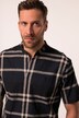 Hemd, Halbarm, Leinenmix, Karo, Stehkragen, Modern Fit, bis 8 XL
