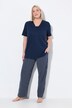 Pyjama, strepen, V-hals, halve mouwen