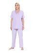 Pyžamo, pruhy, výstřih do V, krátké rukávy