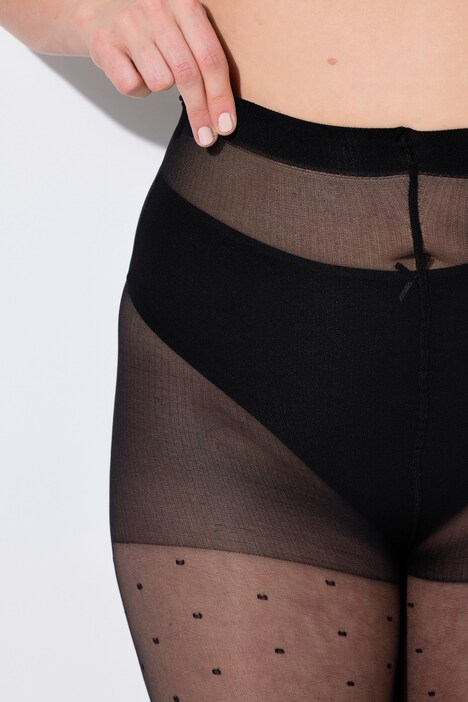 Collant transparent, motif à pois