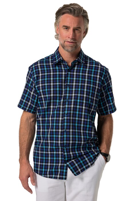 Kostkovaná košile Boston Park, krátké rukávy, Kent límeček, Comfort střih, do 8XL