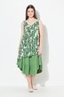 Robe midi, coupe A-ligne, encolure en V, sans manches, coton biologique