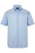 Košile Boston Park, lněná směs, krátké rukávy, drobný potisk, límeček s knoflíky, Comfort střih, do 8XL