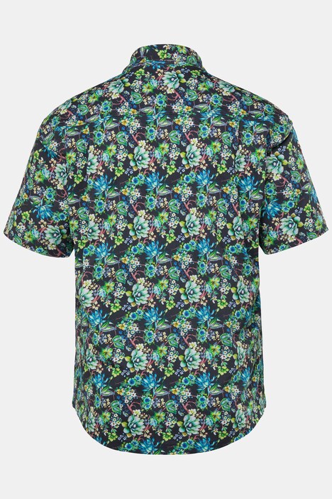 Chemise Boston Park en piqué, manches courtes et col Kent, imprimé all-over, coupe Comfort Fit - jusqu'au 8 XL