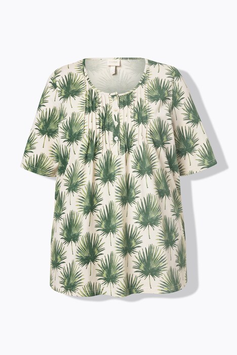 T-shirt, palmen, A-lijn, ronde hals, korte mouw, biologisch katoen