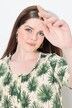 T-shirt, palmiers, coupe A-ligne, col rond, manches courtes, coton biologique