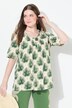T-shirt, palmiers, coupe A-ligne, col rond, manches courtes, coton biologique