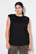 Top, oversize, hombro con abalorios