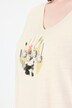 T-shirt, coupe A-ligne, encolure en V, manches courtes, coton biologique