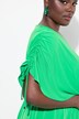 Robe midi oversize, boucle fantaisie, cordons pour froncer les manches
