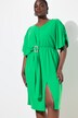 Robe midi oversize, boucle fantaisie, cordons pour froncer les manches