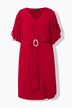 Robe midi oversize, boucle fantaisie, cordons pour froncer les manches