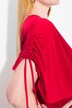 Robe midi oversize, boucle fantaisie, cordons pour froncer les manches