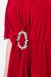 Robe midi oversize, boucle fantaisie, cordons pour froncer les manches