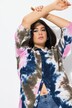 Mousseline blouse, batikprint, overhemdkraag, 3/4-mouw