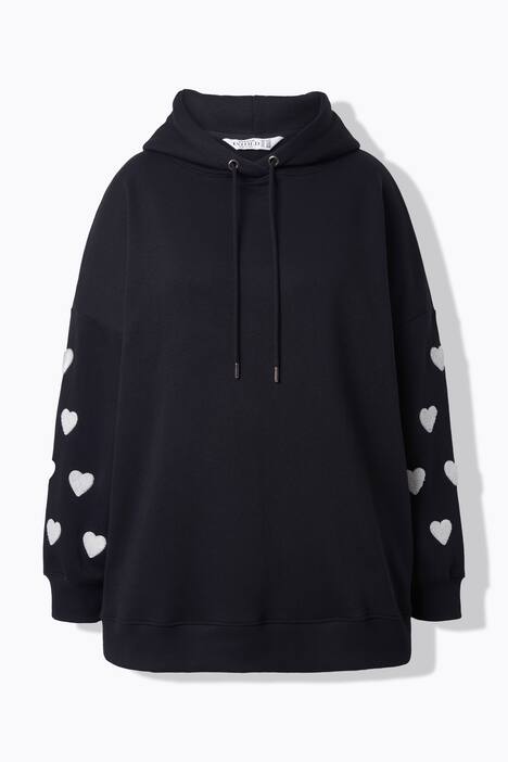 Hoodie, extra oversized, Sweat, Kapuze, Ärmel-Hearts
