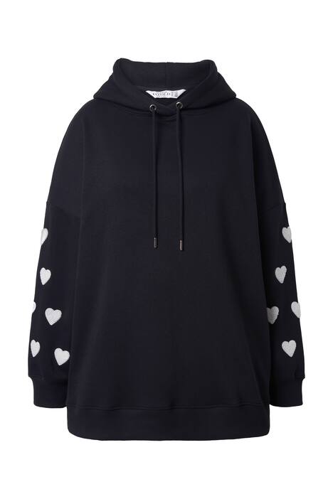 Mikina s kapucí, oversize, tepláková, srdce