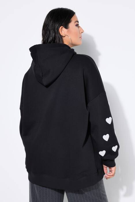 Sudadera con capucha, muy amplia, sport, capucha, corazones