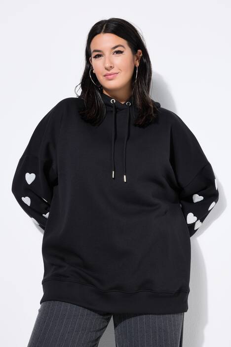 Sudadera con capucha, muy amplia, sport, capucha, corazones
