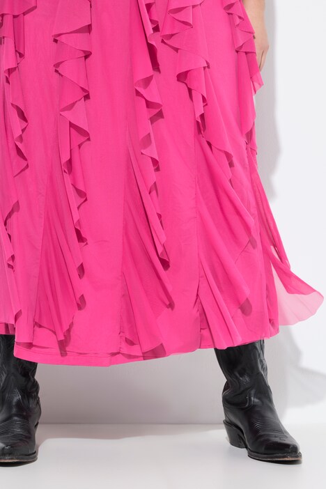 Jupe en tulle avec ruchés 3D, doublure opaque, coupe évasée