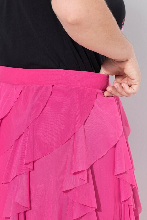 Jupe en tulle avec ruchés 3D, doublure opaque, coupe évasée