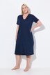 Camicia da notte con dettagli in raso, scollo a V e mezze maniche
