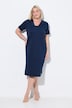 Camicia da notte con dettagli in raso, scollo a V e mezze maniche