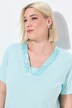 Natkjole, satinkant, V-udskæring, korte ærmer