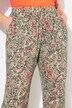 Broek Rose, kroko, wijde pijpen, elastische tailleband, crêpe