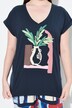 T-shirt, vaas, V-hals, korte mouwen, biologisch katoen