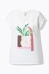 T-shirt, vase, encolure en V, manches courtes, coton biologique