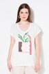 T-shirt, vase, encolure en V, manches courtes, coton biologique