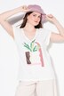 T-shirt, vase, encolure en V, manches courtes, coton biologique