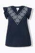 Camiseta, bordado, cuello redondo, media manga, algodón orgánico