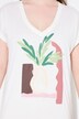 Camiseta, bordado, cuello redondo, media manga, algodón orgánico