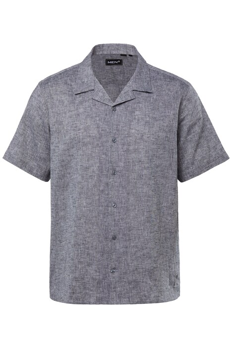 Košile Men+, lněná směs, krátké rukávy, Cuba límeček, Cuba střih, do 8XL