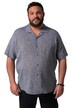 Košile Men+, lněná směs, krátké rukávy, Cuba límeček, Cuba střih, do 8XL