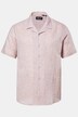 Men+ camisa de mezcla de lino, media manga, cuello cubano, Cuba Fit, hasta la 8 XL