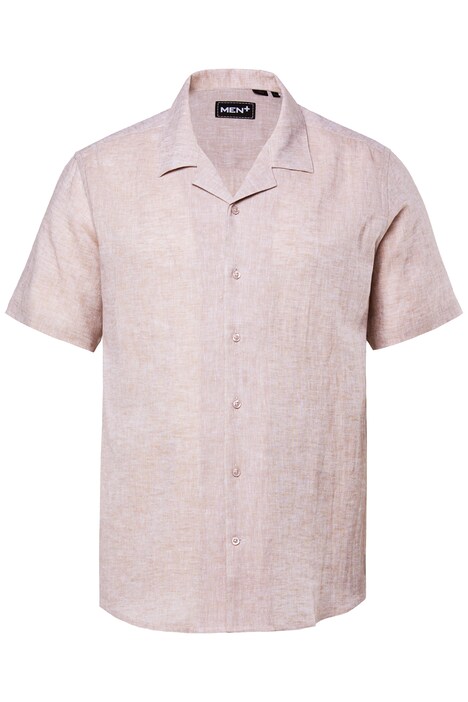 Košile Men+, lněná směs, krátké rukávy, Cuba límeček, Cuba střih, do 8XL