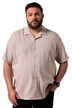 Košile Men+, lněná směs, krátké rukávy, Cuba límeček, Cuba střih, do 8XL