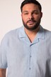Men+ camisa de mezcla de lino, media manga, cuello cubano, Cuba Fit, hasta la 8 XL
