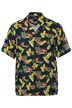 Viskózová košile Men+, krátké rukávy, Cuba límeček, plošný potisk, Cuba střih, do 8XL