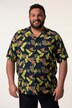 Men+ viskose-skjorte af hørmix, korte ærmer, Cubakrave, alloverprint, Cuba Fit, til str. 8XL